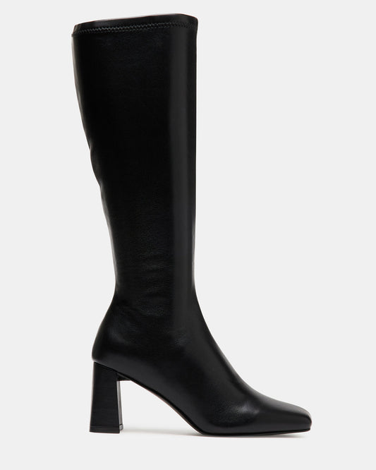 HOLLY Black Women's Knee-High Square-Toe Boot - Steve Madden