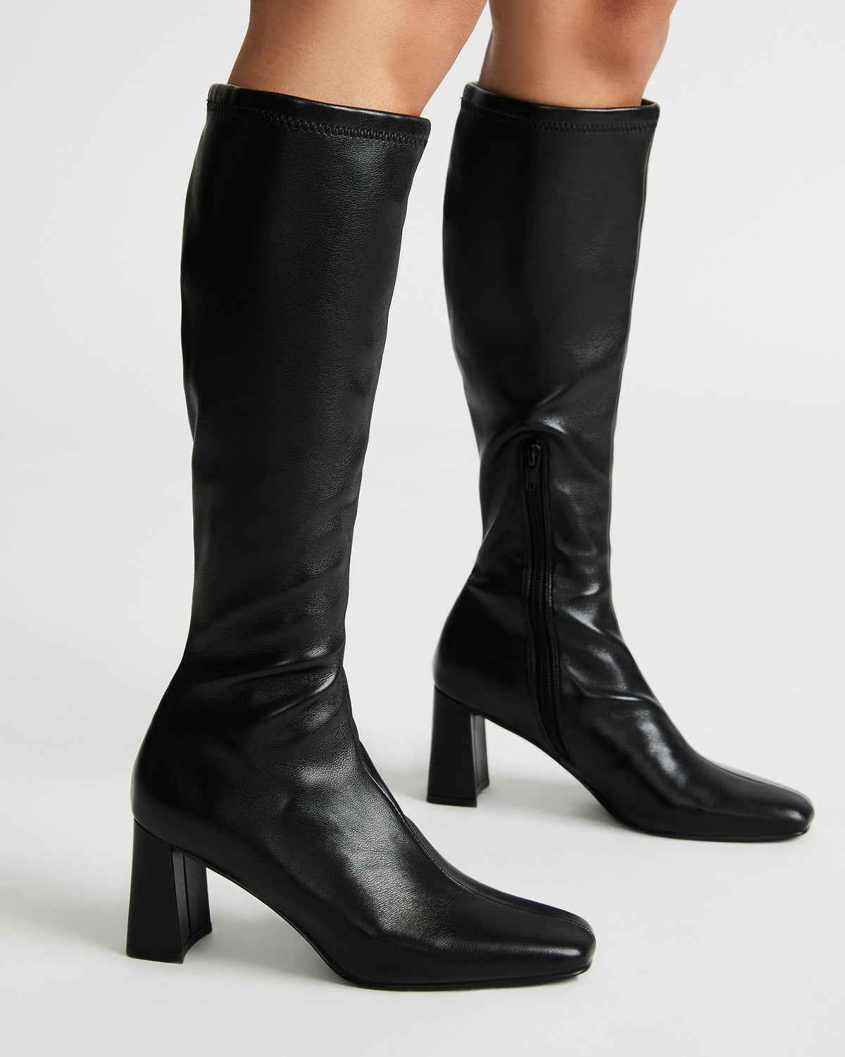 HOLLY Black Women's Knee-High Square-Toe Boot - Steve Madden