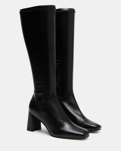 HOLLY Black Women's Knee-High Square-Toe Boot - Steve Madden