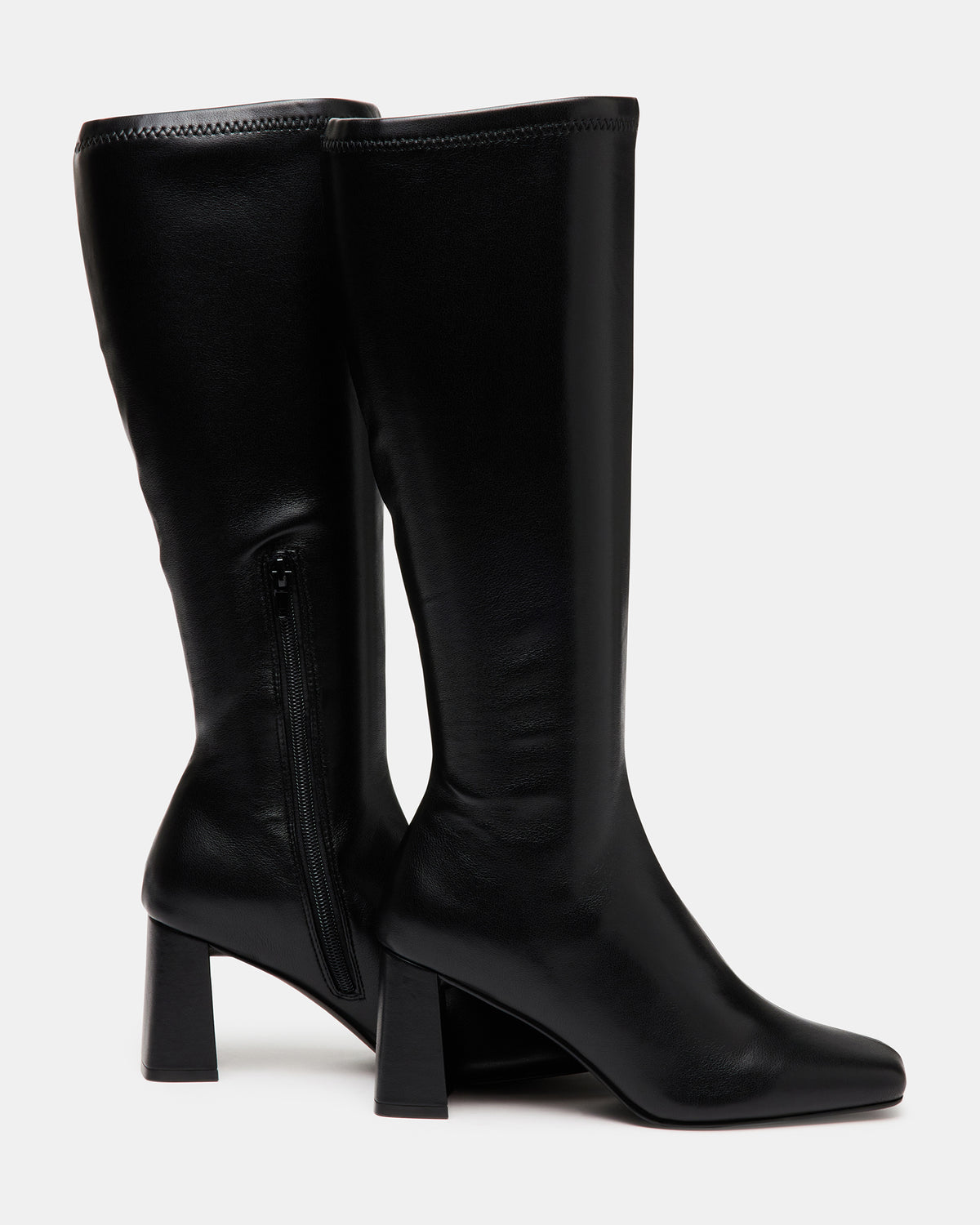 HOLLY Black Women's Knee-High Square-Toe Boot - Steve Madden