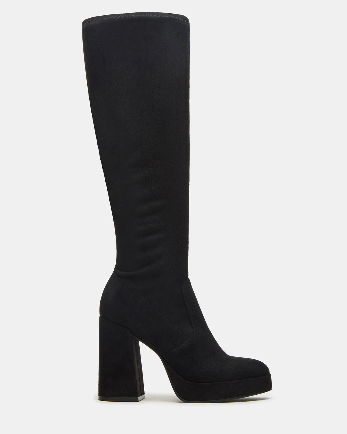 TWAIN Black Knee-High Block Heel Women's Boot - Steve Madden