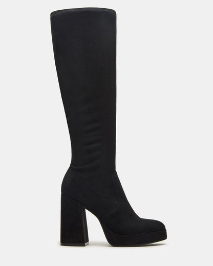 TWAIN Black Knee-High Block Heel Women's Boot - Steve Madden