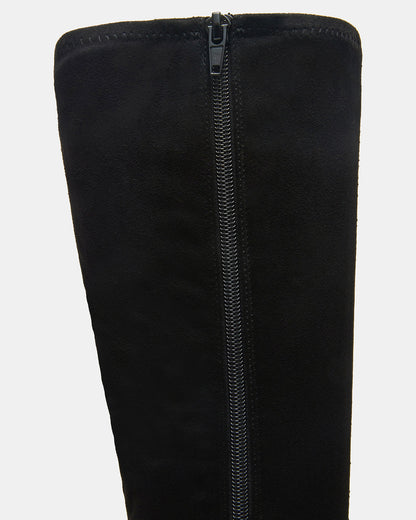TWAIN Black Knee-High Block Heel Women's Boot - Steve Madden