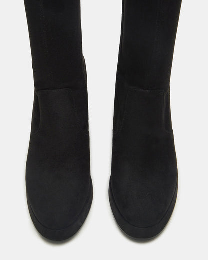 TWAIN Black Knee-High Block Heel Women's Boot - Steve Madden