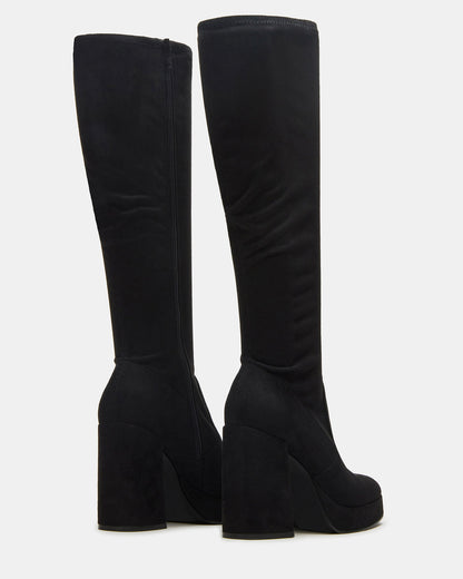TWAIN Black Knee-High Block Heel Women's Boot - Steve Madden