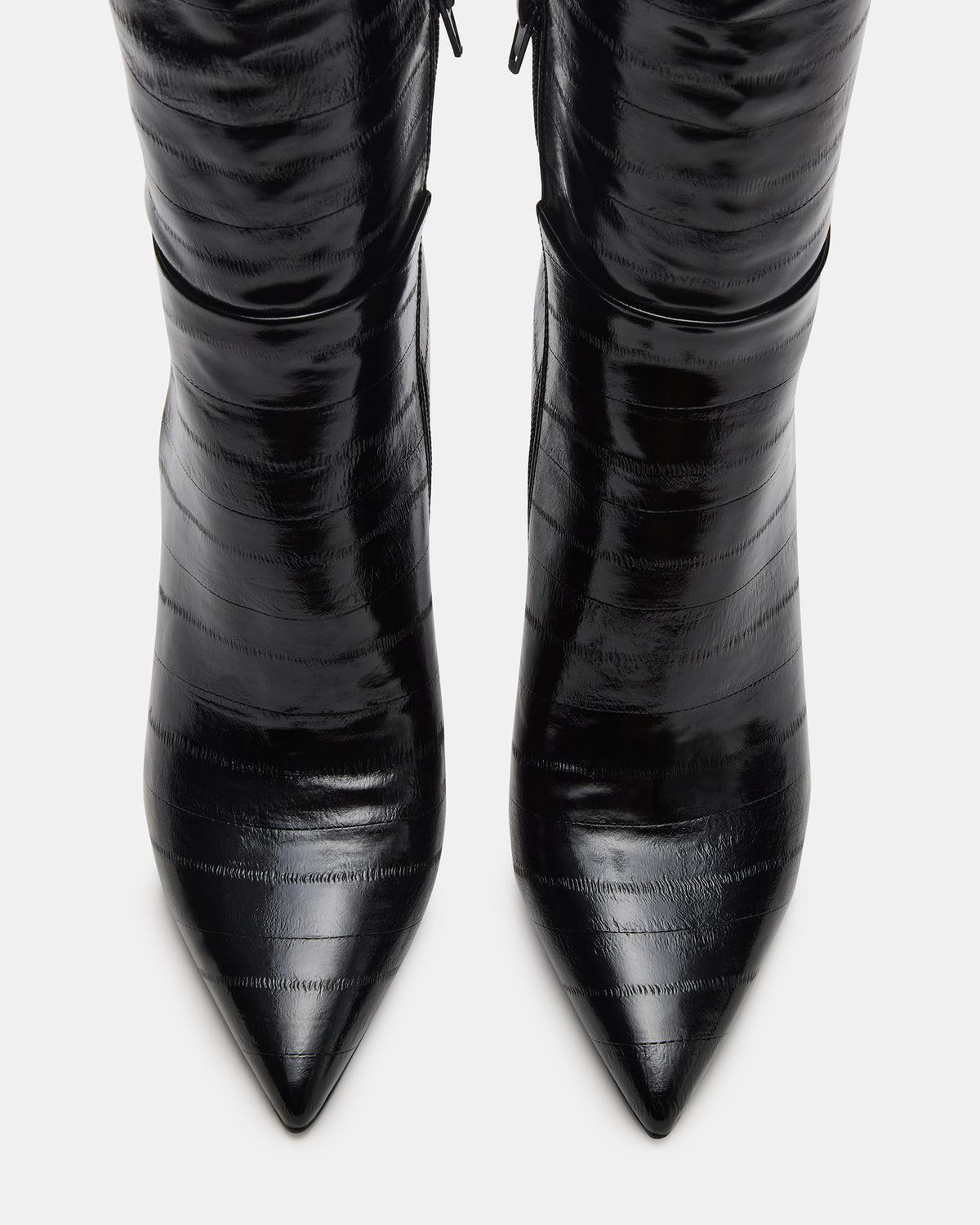 NITRO Black Eel Pointed-Toe Stiletto Heel Knee-High Women's Boots - Steve Madden