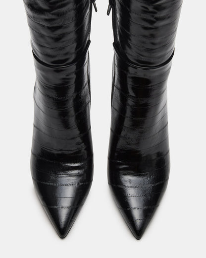 NITRO Black Eel Pointed-Toe Stiletto Heel Knee-High Women's Boots - Steve Madden