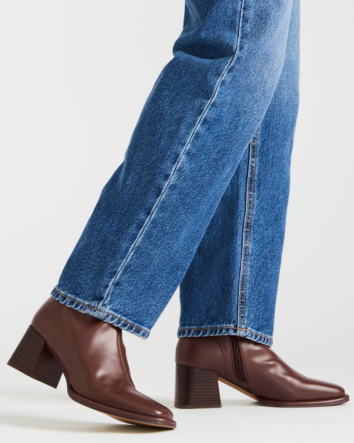 PAMMY Brown Square-Toe Block Heel Women's Ankle Boot - Steve Madden