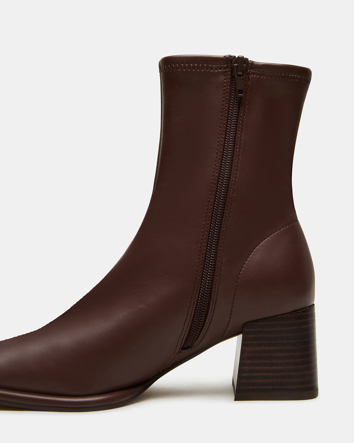 PAMMY Brown Square-Toe Block Heel Women's Ankle Boot - Steve Madden