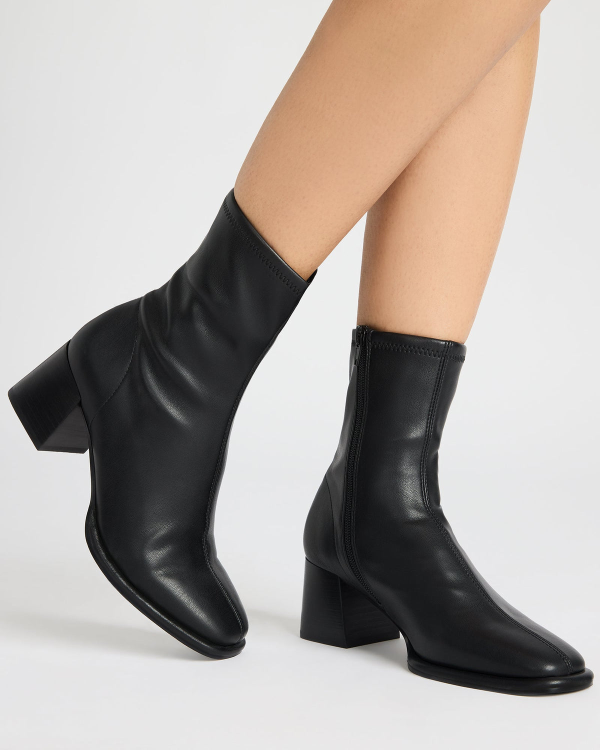 PAMMY Black Square-Toe Block Heel Women's Ankle Boot - Steve Madden