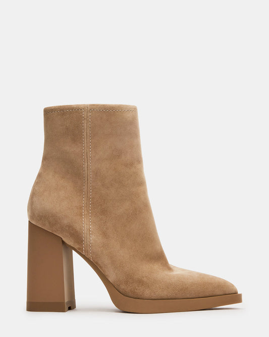 HARDEN Sand Suede Women's Pointed-Toe Ankle Boot - Steve Madden