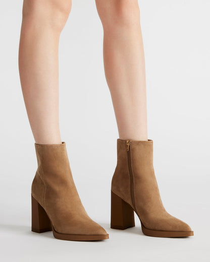 HARDEN Sand Suede Women's Pointed-Toe Ankle Boot - Steve Madden