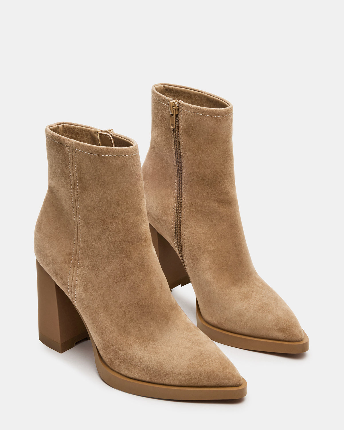 HARDEN Sand Suede Women's Pointed-Toe Ankle Boot - Steve Madden
