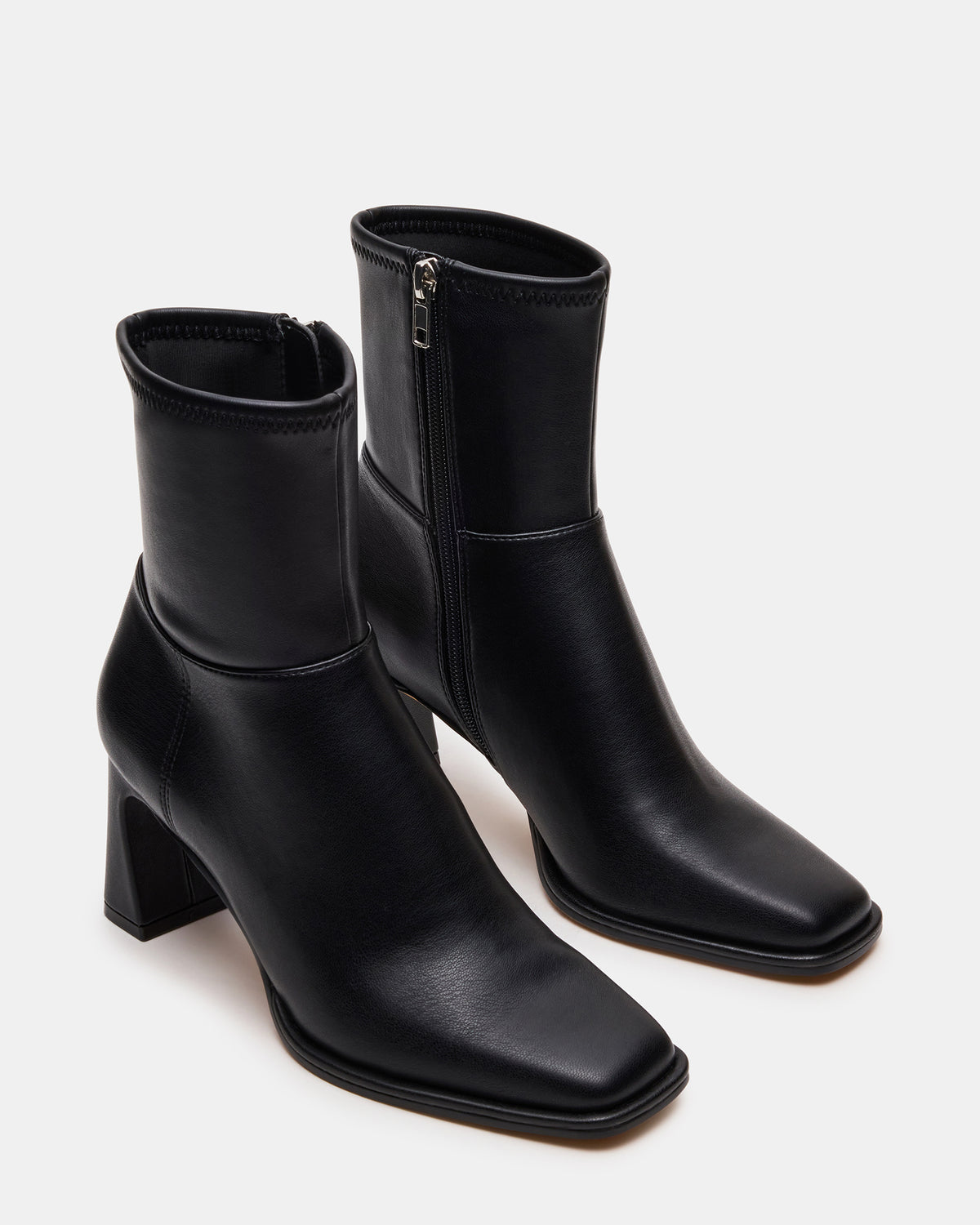 HARP Black Square-Toe Block Heel Women's Ankle Boot - Steve Madden