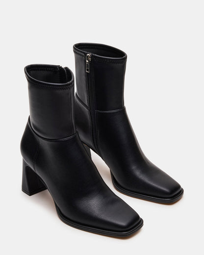 HARP Black Square-Toe Block Heel Women's Ankle Boot - Steve Madden