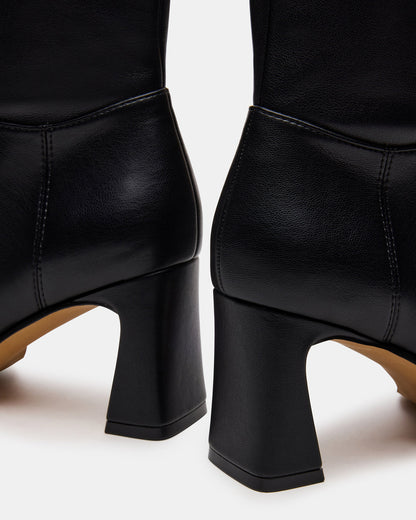 HARP Black Square-Toe Block Heel Women's Ankle Boot - Steve Madden