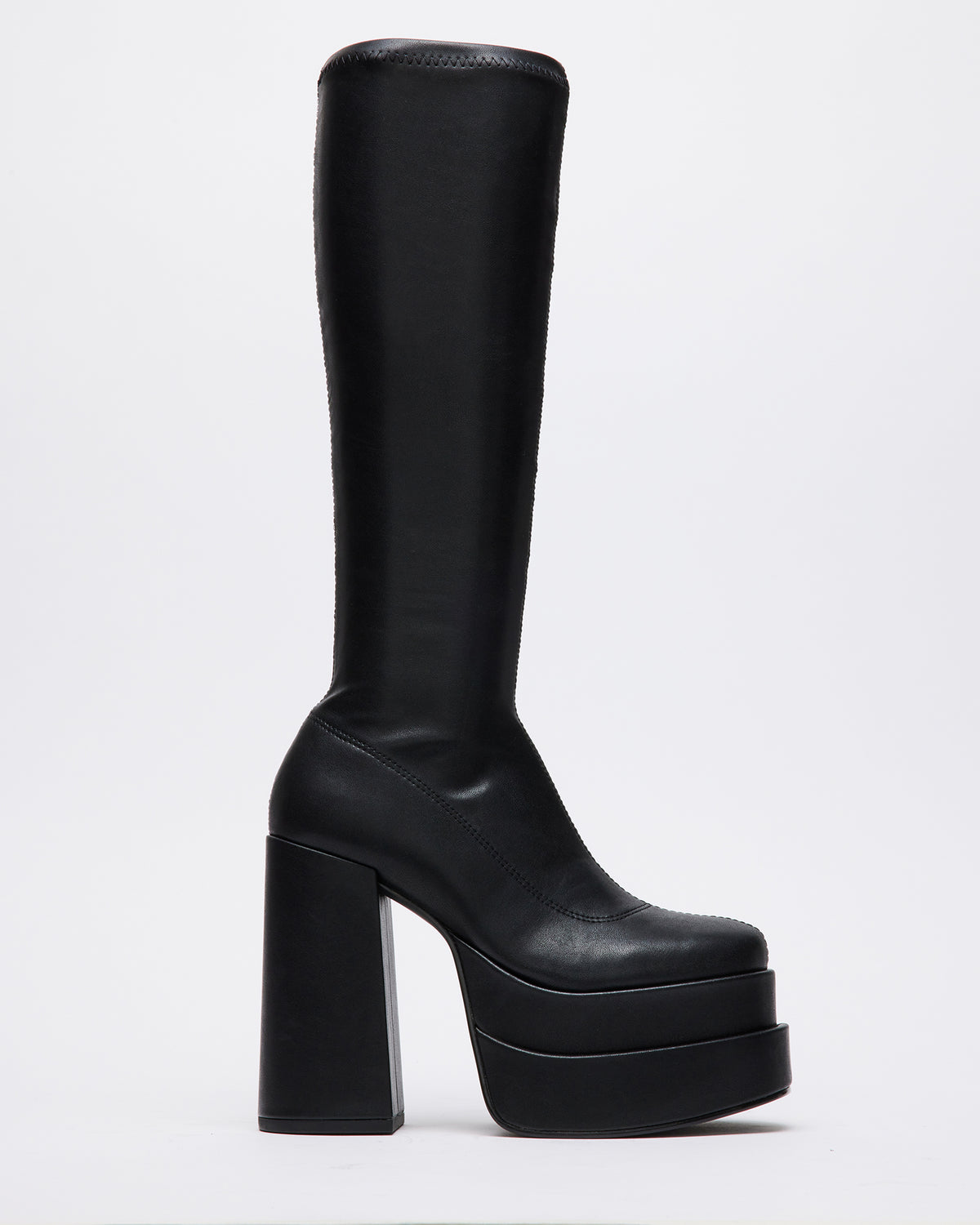 CYPRESS Black Women's Platform Vegan Leather Boots - Steve Madden