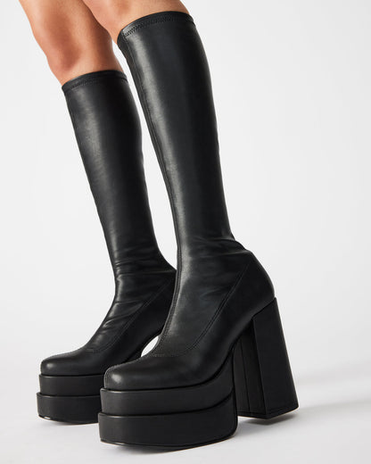 CYPRESS Black Women's Platform Vegan Leather Boots - Steve Madden