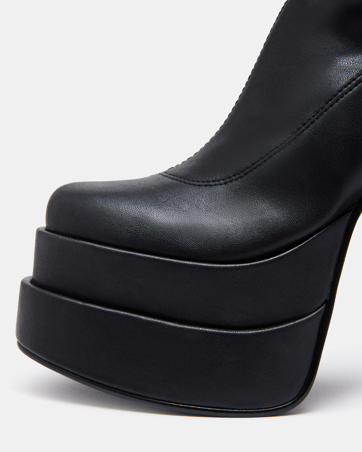 CYPRESS Black Women's Platform Vegan Leather Boots - Steve Madden