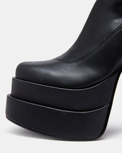 CYPRESS Black Women's Platform Vegan Leather Boots - Steve Madden