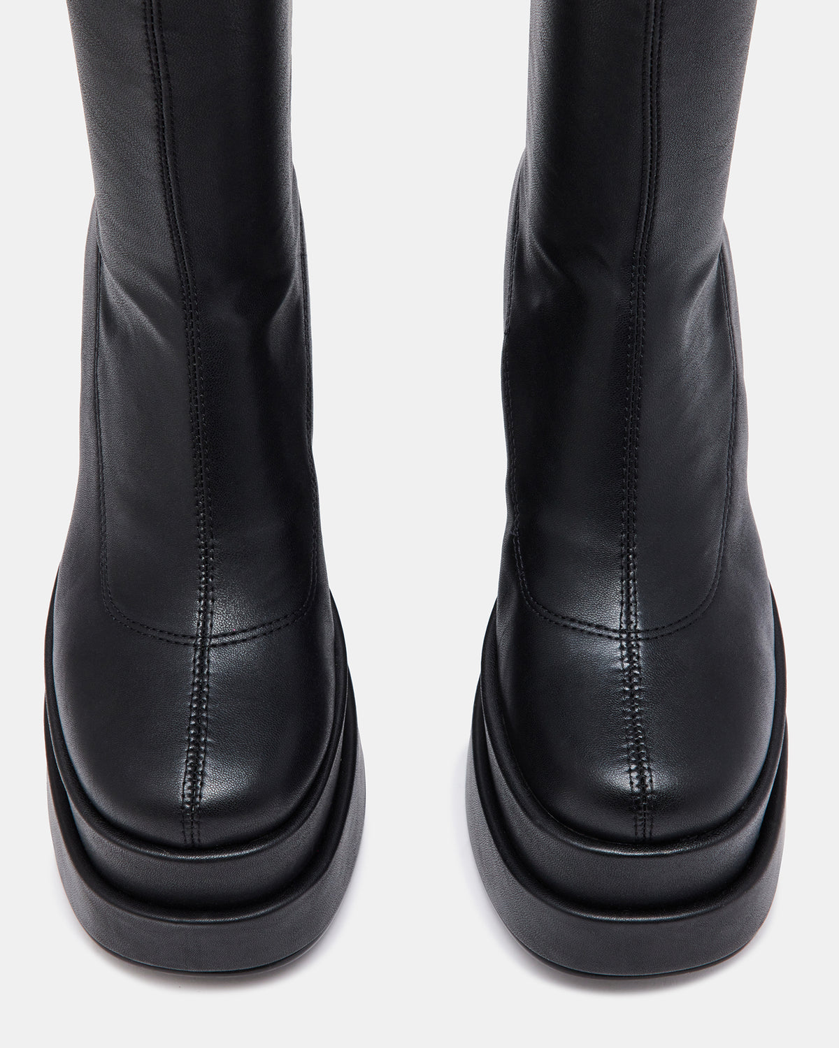CYPRESS Black Women's Platform Vegan Leather Boots - Steve Madden