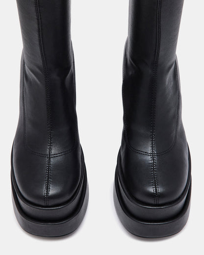 CYPRESS Black Women's Platform Vegan Leather Boots - Steve Madden