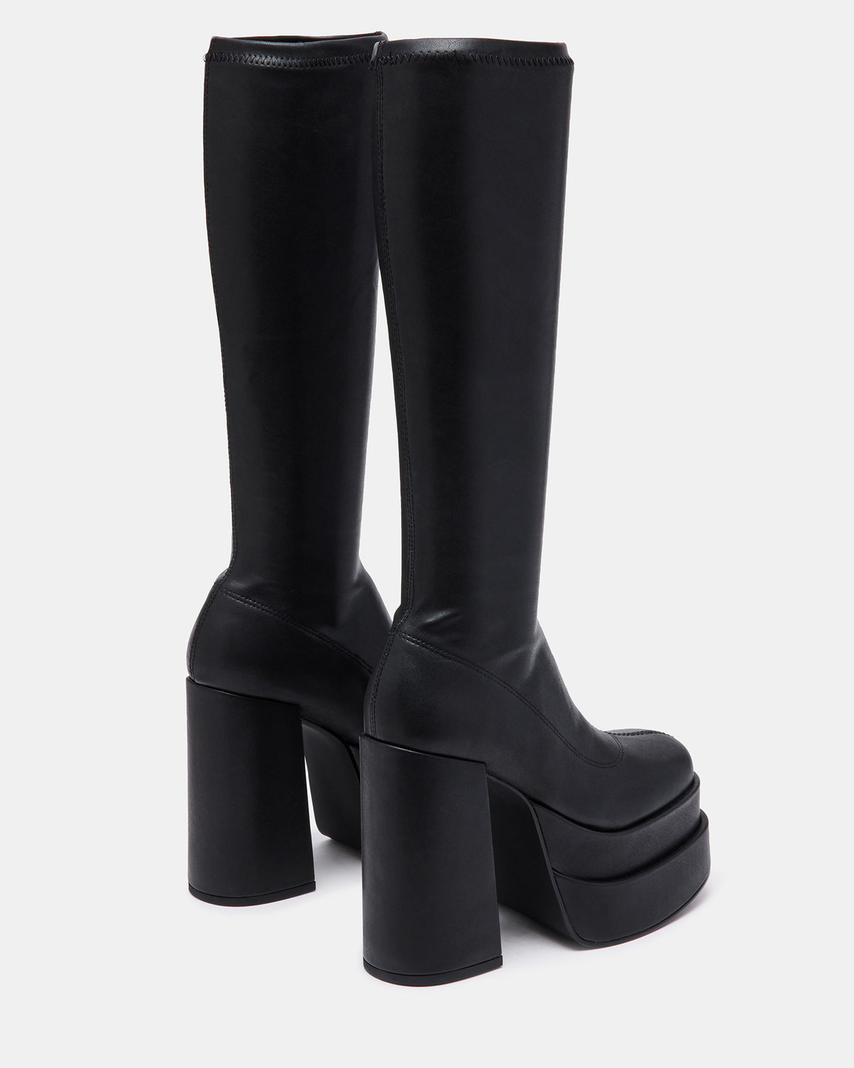 CYPRESS Black Women's Platform Vegan Leather Boots - Steve Madden