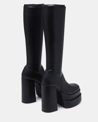 CYPRESS Black Women's Platform Vegan Leather Boots - Steve Madden