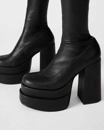 CYPRESS Black Women's Platform Vegan Leather Boots - Steve Madden
