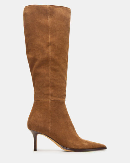 LINGO Chestnut Suede Pointed-Toe Knee-High Women's Boot - Steve Madden