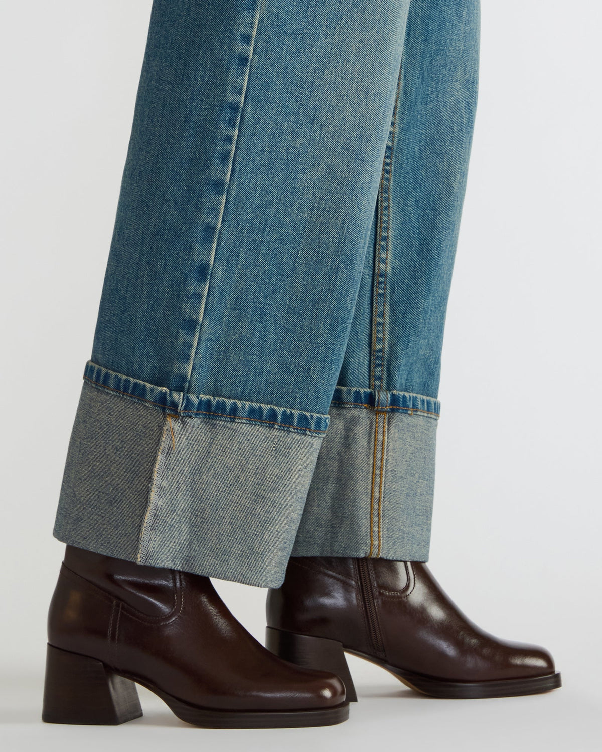 LATCHES Brown Leather Square-Toe Block Heel Women's Ankle Boot - Steve Madden