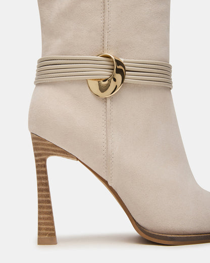 KYNDALL Bone Suede Pointed-Toe Stiletto Heeled Knee-High Women's Boot - Steve Madden