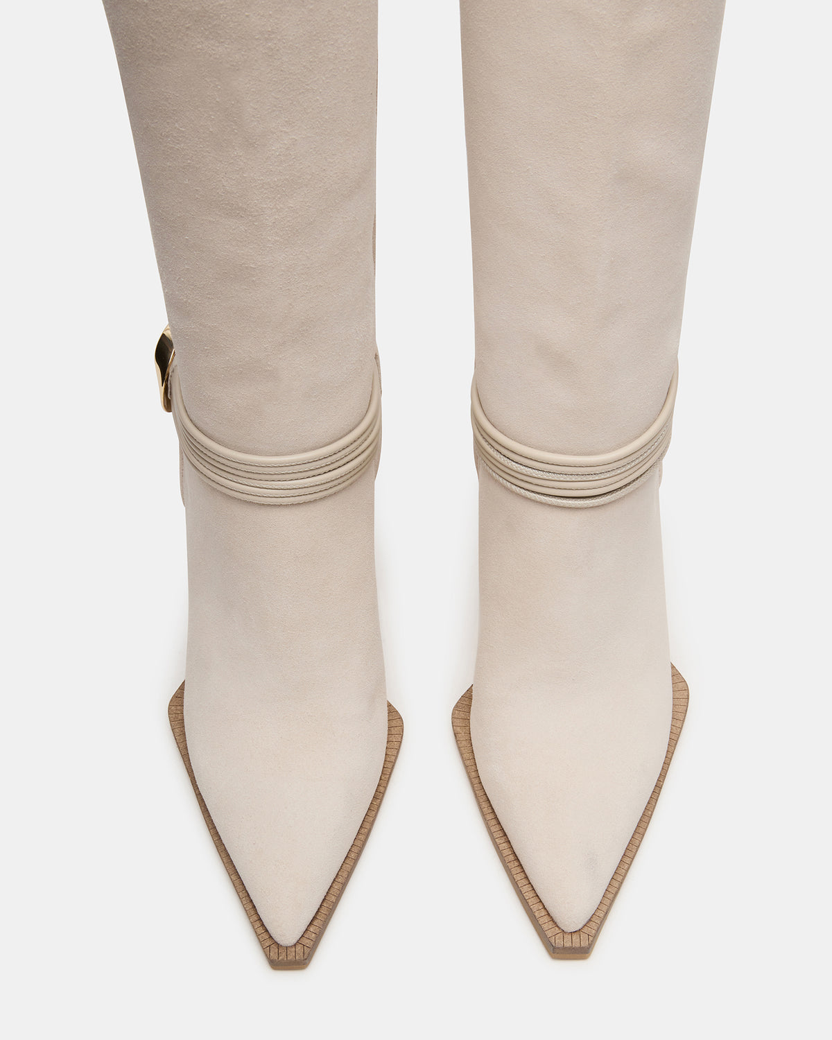 KYNDALL Bone Suede Pointed-Toe Stiletto Heeled Knee-High Women's Boot - Steve Madden