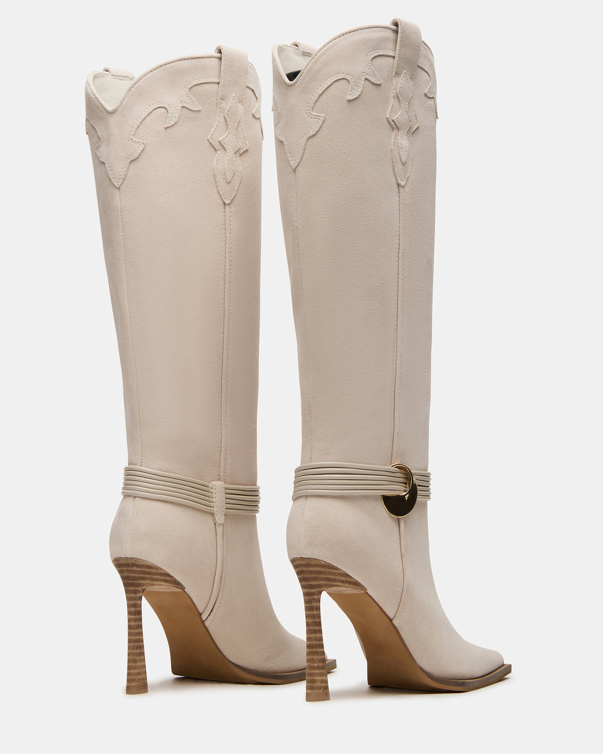 KYNDALL Bone Suede Pointed-Toe Stiletto Heeled Knee-High Women's Boot - Steve Madden