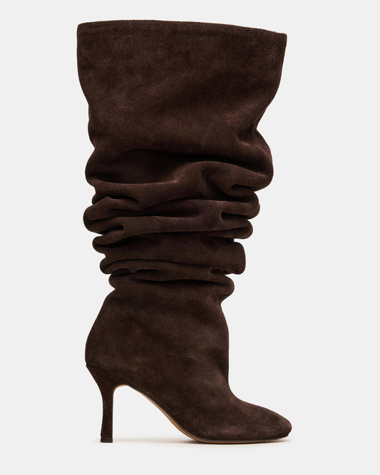 ALLISON Brown Suede Over-The-Knee Heeled Women's Boot - Steve Madden