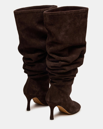 ALLISON Brown Suede Over-The-Knee Heeled Women's Boot - Steve Madden