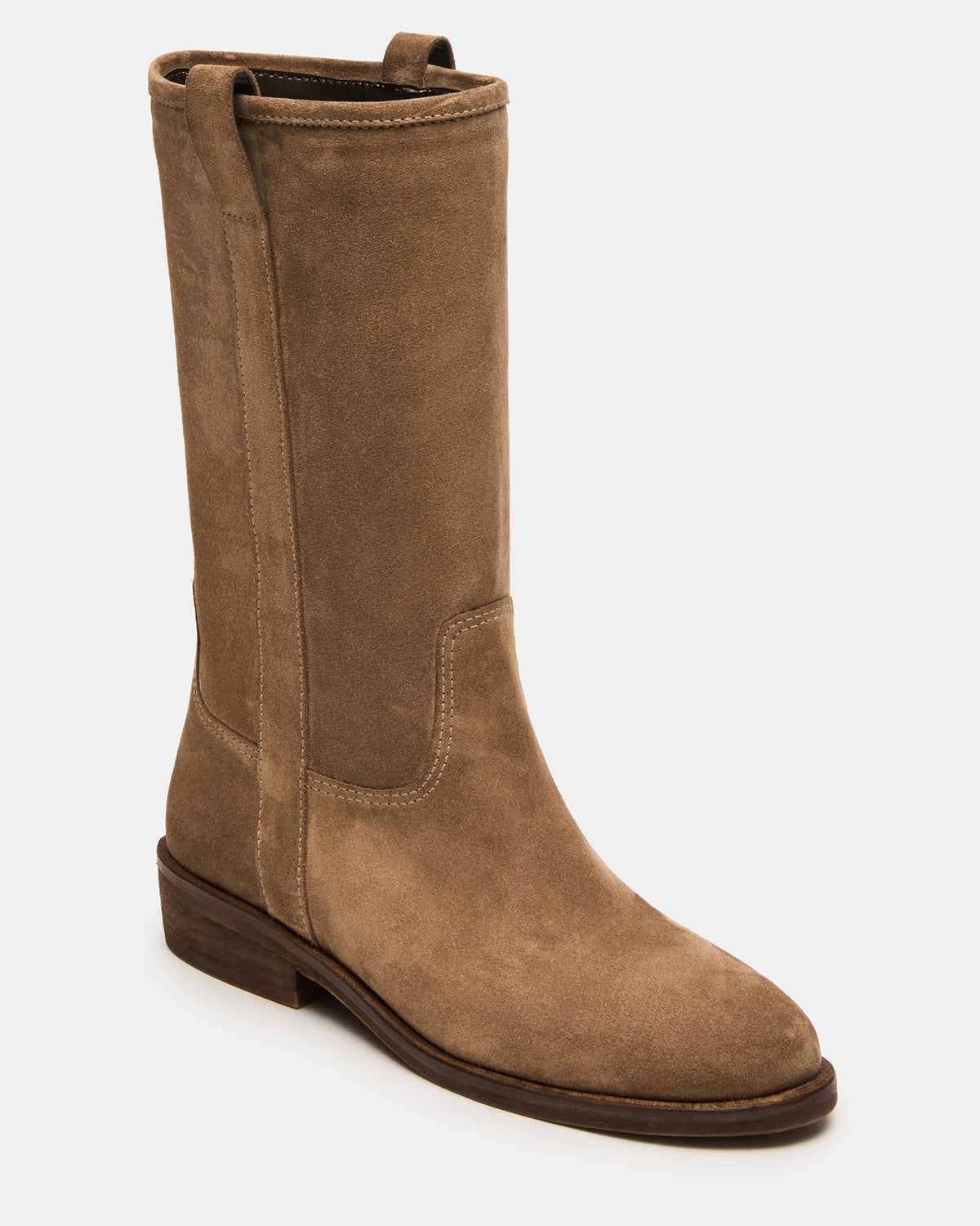 DUNSTER Chestnut Suede Wood Bottom Women's Boot - Steve Madden