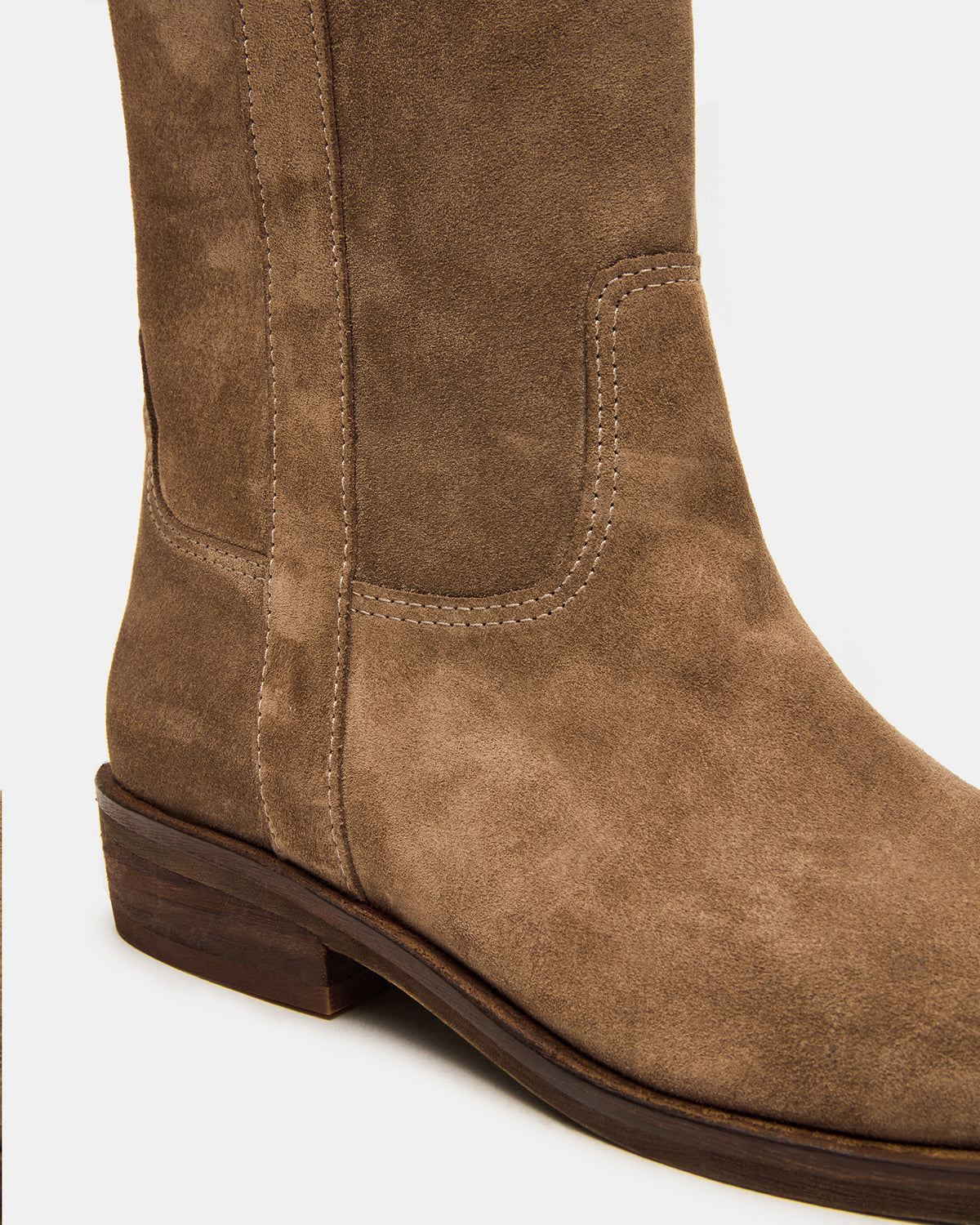 DUNSTER Chestnut Suede Wood Bottom Women's Boot - Steve Madden