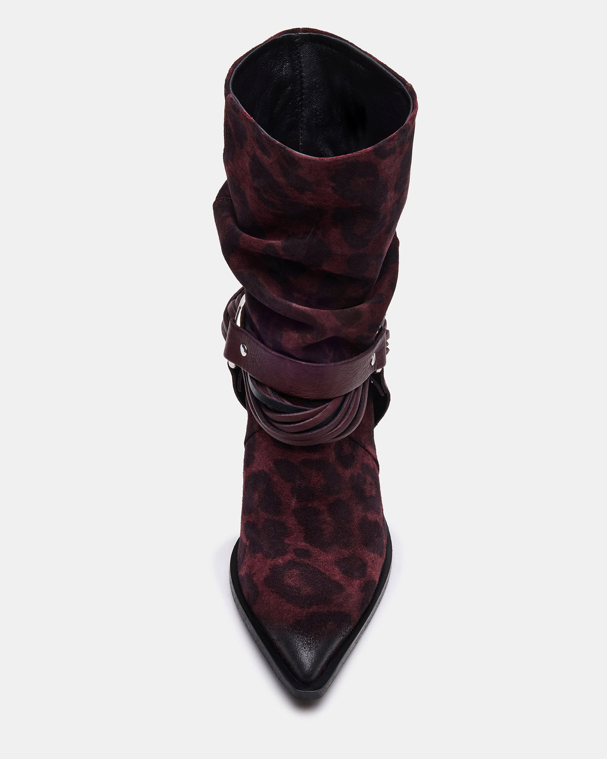 LAUPER Red Leopard Pointed-Toe Heeled Buckle Women's Ankle Boot - Steve Madden