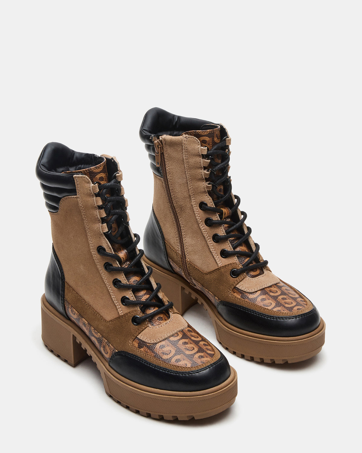HIKER Tan Multi Platform Lug Lace-Up Women's Anke Boot - Steve Madden