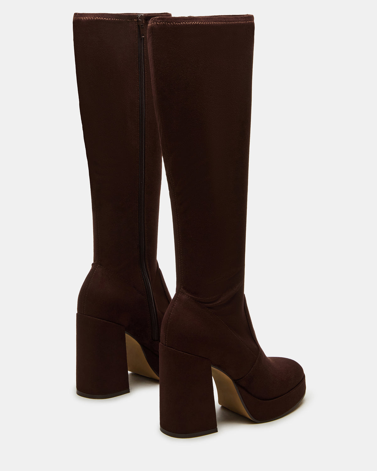 TWAIN Brown Knee-High Block Heel Women's Boot - Steve Madden