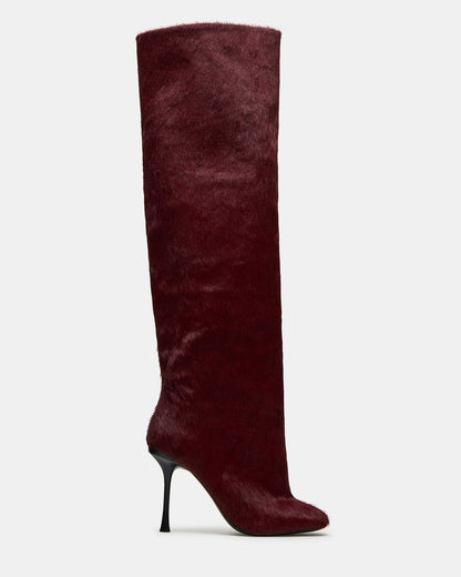 ALLURING Red Over-The-Knee Square-Toe Heeled Women's Boot - Steve Madden