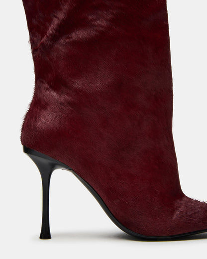 ALLURING Red Over-The-Knee Square-Toe Heeled Women's Boot - Steve Madden