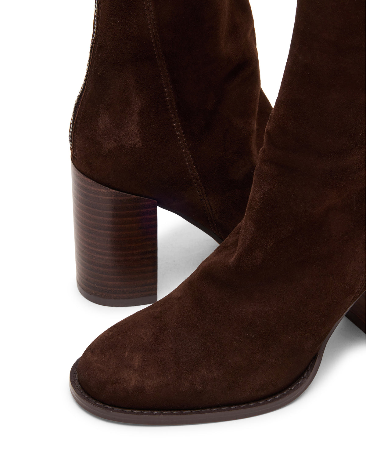 OBSESSION Chocolate Brown Suede Rounded Toe Block Heel Women's Ankle Boot - Steve Madden