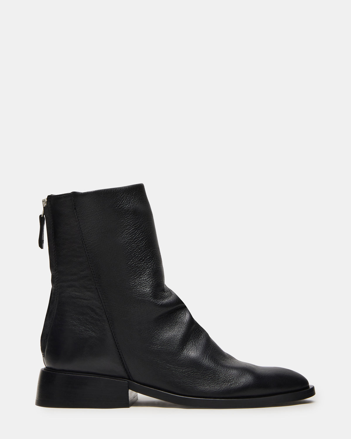 NEXIE Black Leather Women's Pointed-Toe Ankle Boot - Steve Madden
