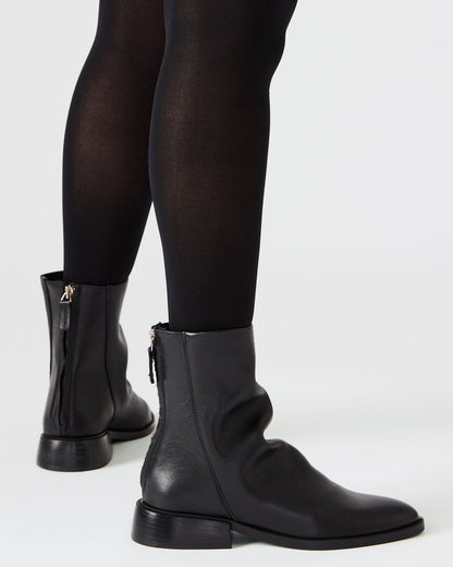 NEXIE Black Leather Women's Pointed-Toe Ankle Boot - Steve Madden