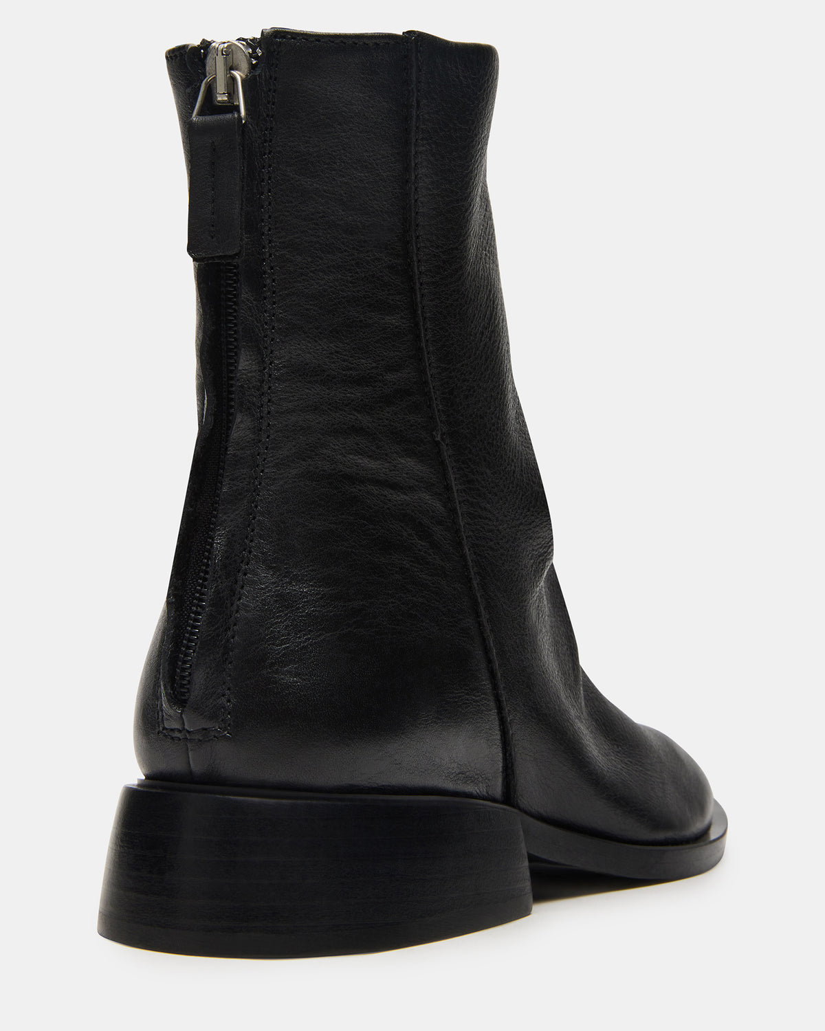 NEXIE Black Leather Women's Pointed-Toe Ankle Boot - Steve Madden