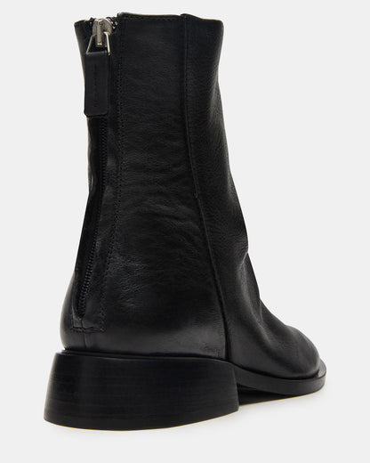 NEXIE Black Leather Women's Pointed-Toe Ankle Boot - Steve Madden