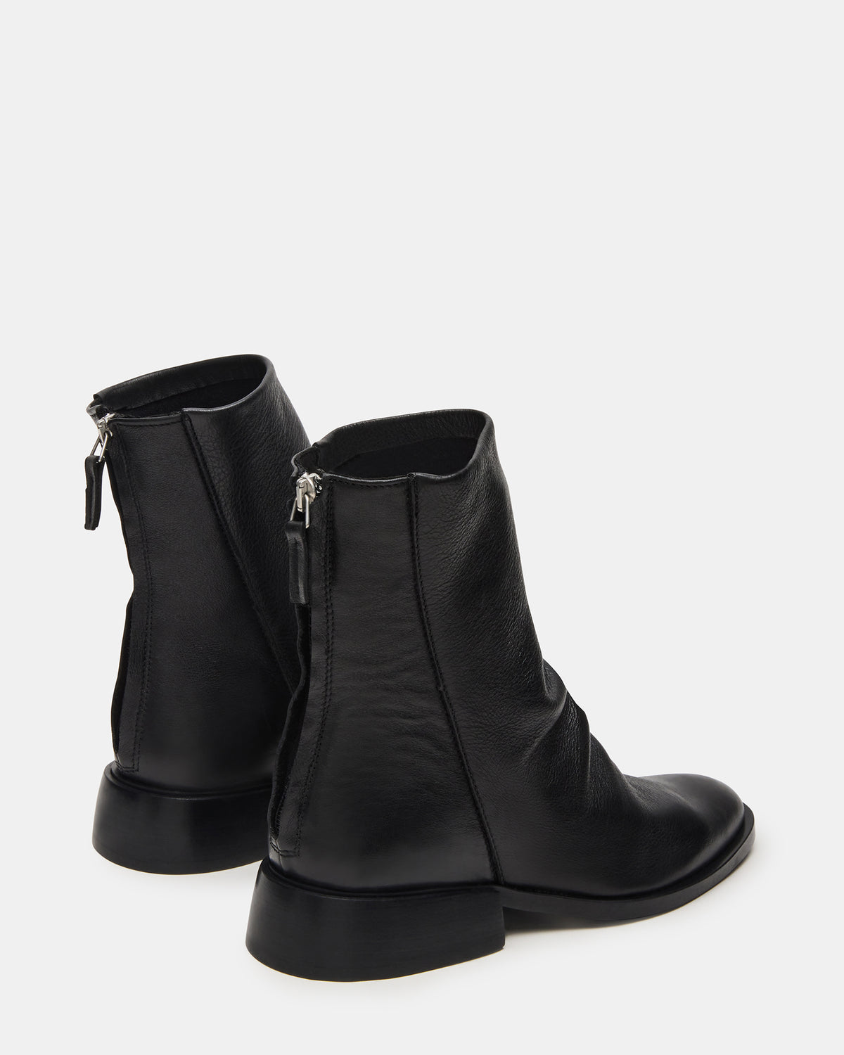 NEXIE Black Leather Women's Pointed-Toe Ankle Boot - Steve Madden