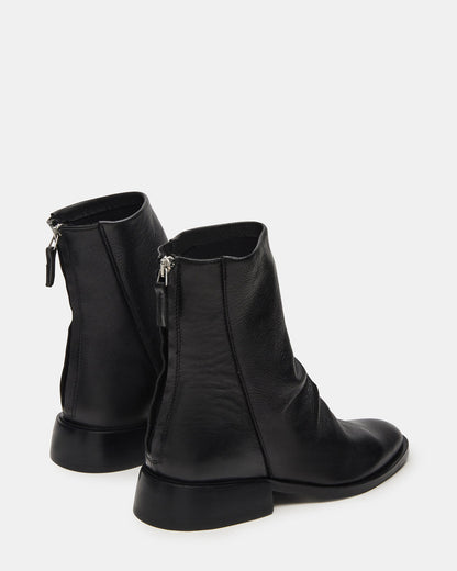 NEXIE Black Leather Women's Pointed-Toe Ankle Boot - Steve Madden